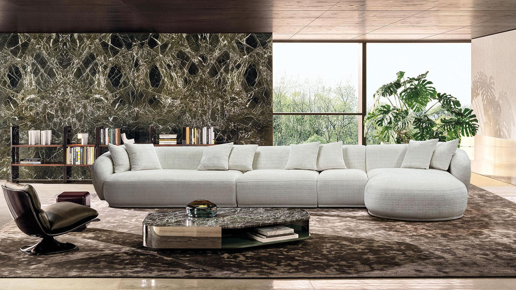 Large luxury curved sectional sofa