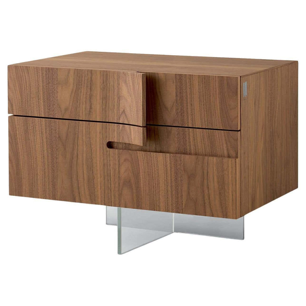 Walnut modern drawer nightstand