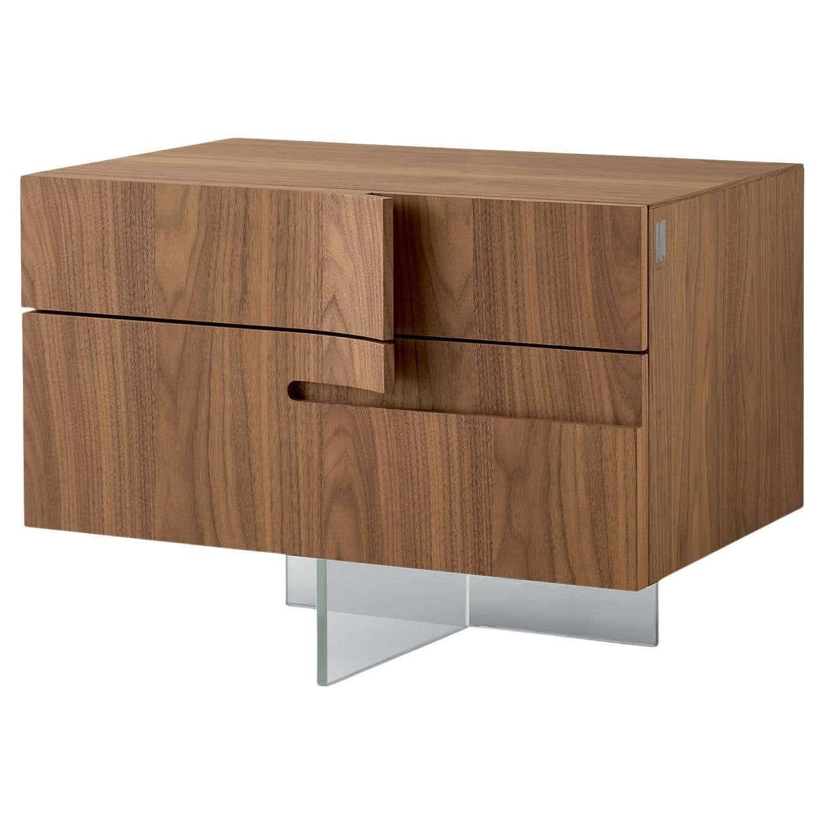 Walnut modern drawer nightstand