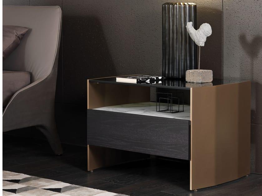 Black and bronze luxury nightstand
