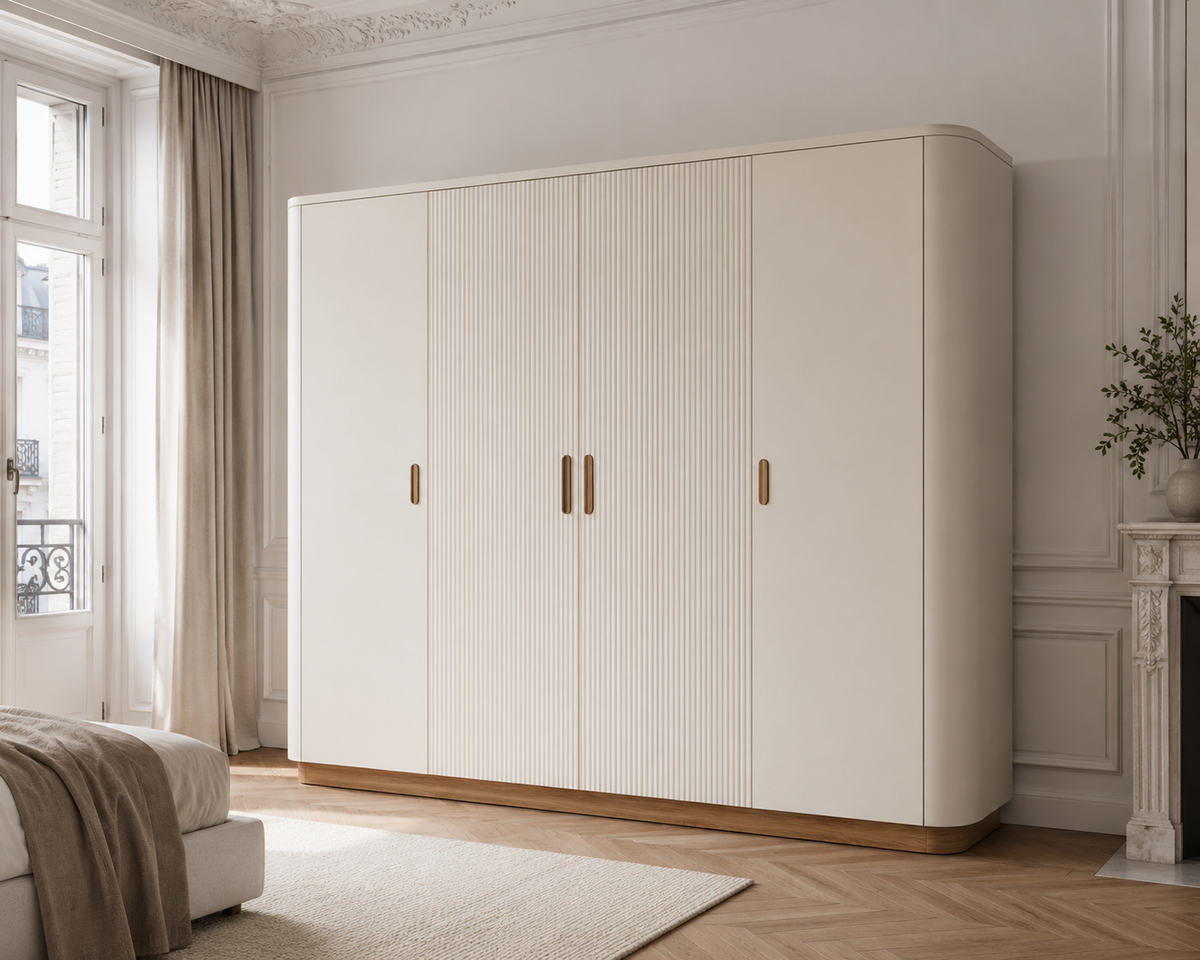 Crown Bay Paris curved ivory wardrobe