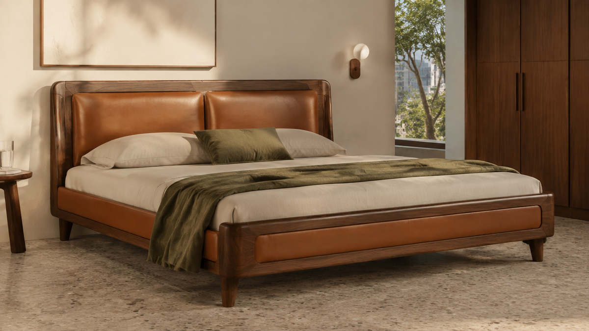 Crown Bay Rio Camel Leather Bed