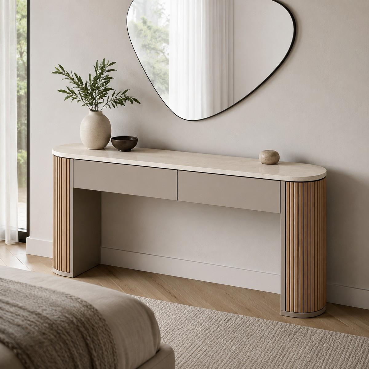 Crown Bay Sienna Greige Oak Bedroom Console