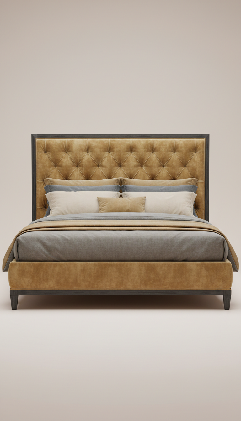 Imperial Velvet Upholstered Bed
