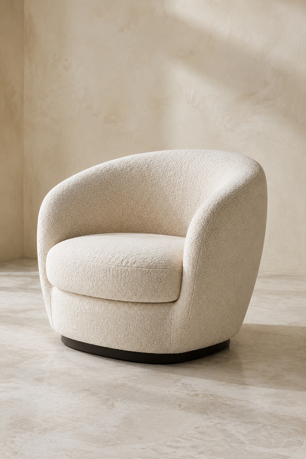 Jumeirah sculpted ivory boucle accent chair